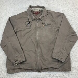 Dri Duck Jacket Mens 2XL XXL Gray‎ Canvas Full Zip Embroidered Outdoor Hunting